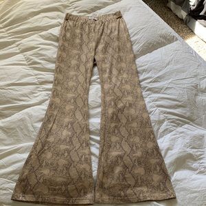 Snake Print Flare Pants